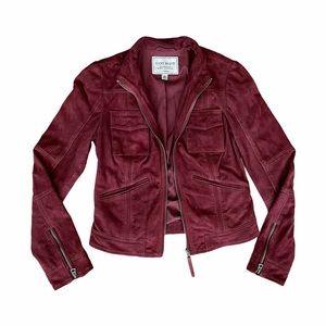 dark red suede jacket